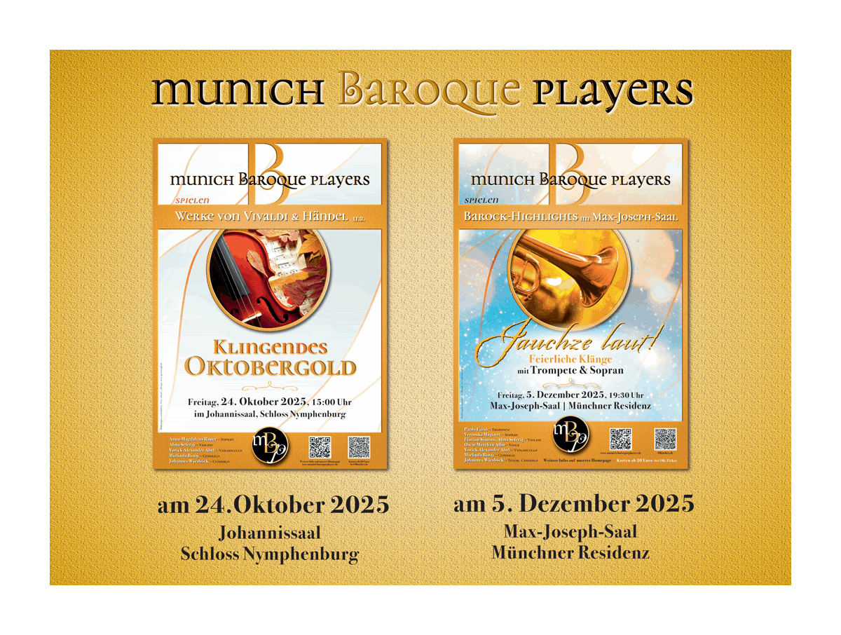 Munich Baroque Players Konzertankündigungen Herbst/Winter 2025